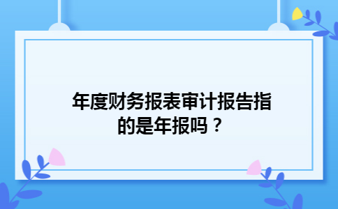 年度财务报表审计报告指的是年报吗？